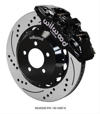 AERO6 Black Big Brake Front Slotted-Drilled Kit 12-16 Challenger